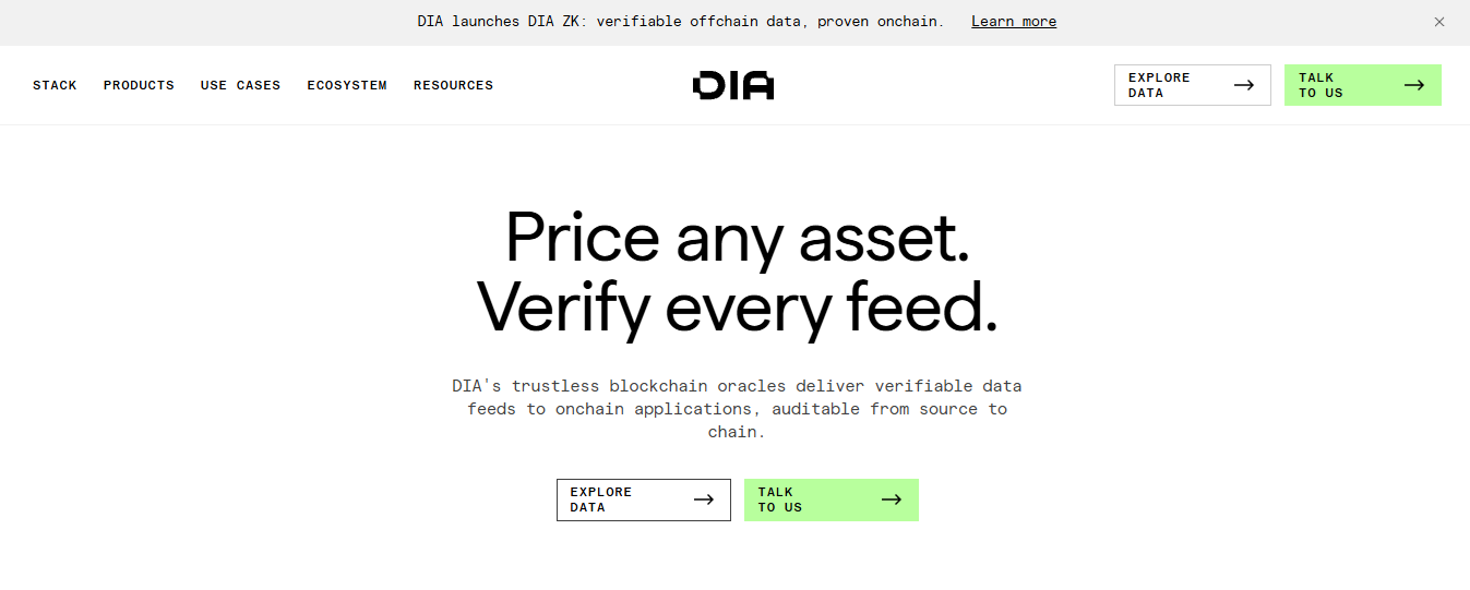 DIA Token重塑预言机信任：多链数据验证新范式