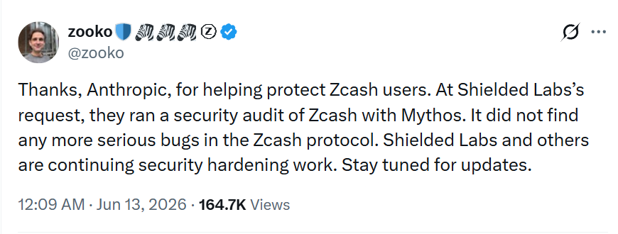 AI审计揭示Zcash漏洞：开发者称未造成实际损失