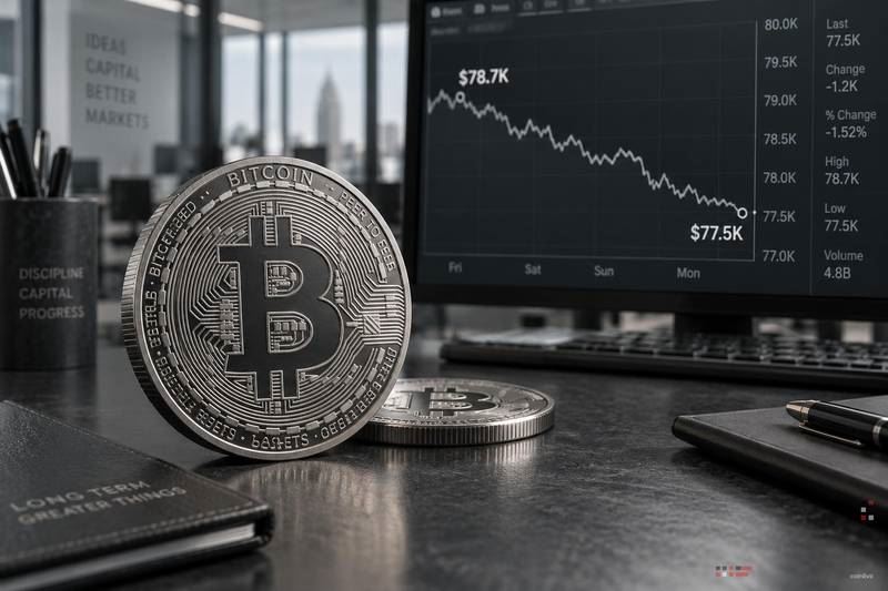 比特币周末回调至7.75万美元，市场观望美联储议息