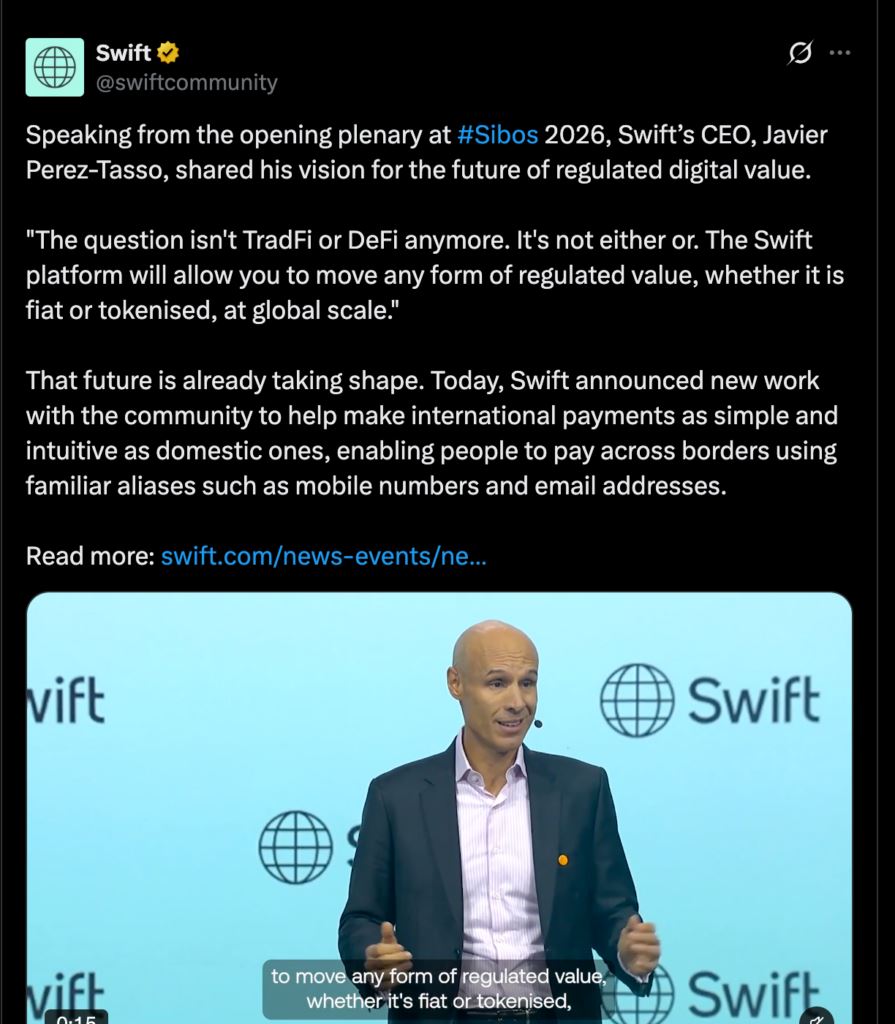Swift构建全球代币化支付新架构